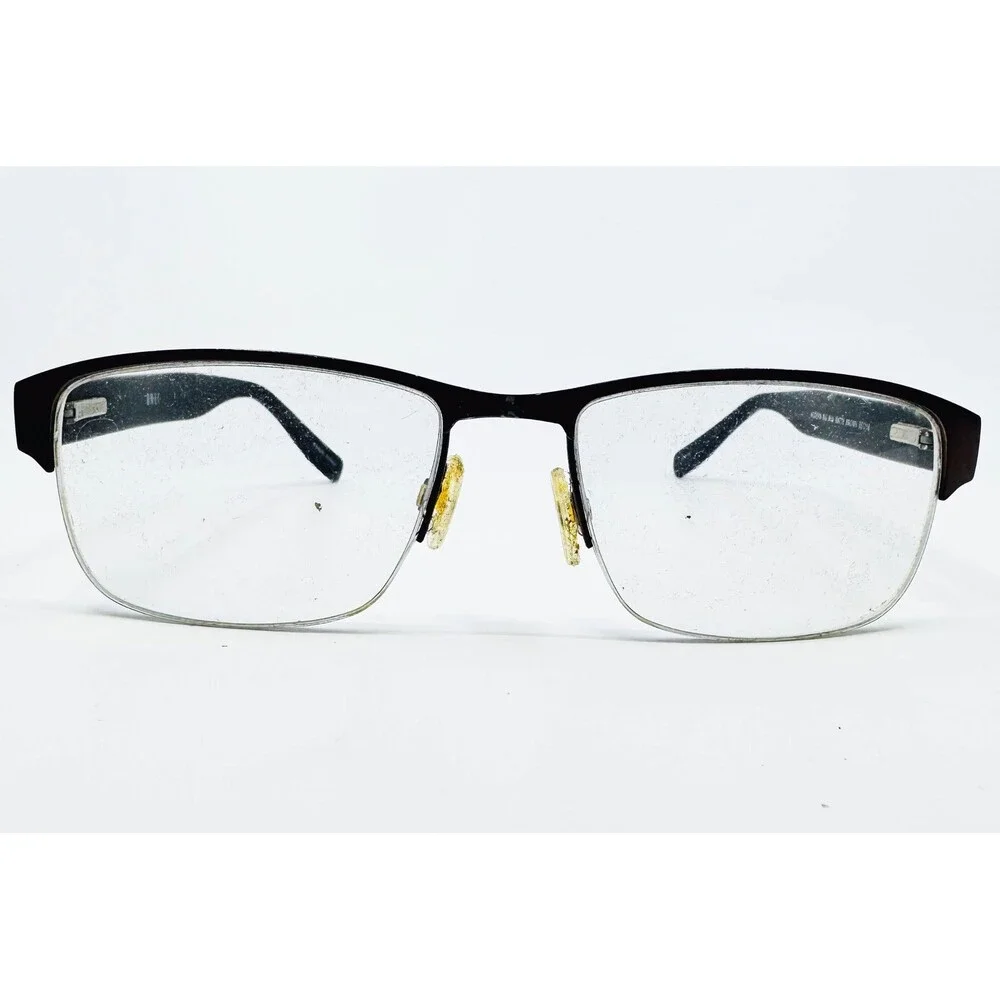 BMEC Big Roar Eyeglasses Mens Matte Brown Half Rim Rectangular 56-18-140